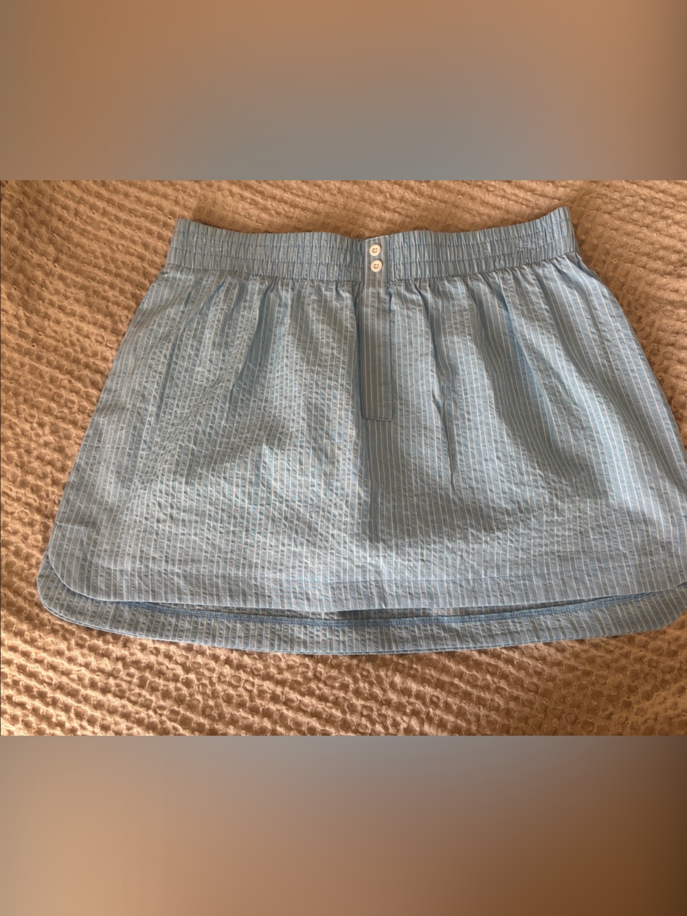 Light Blue Striped Women's Lounge Skort